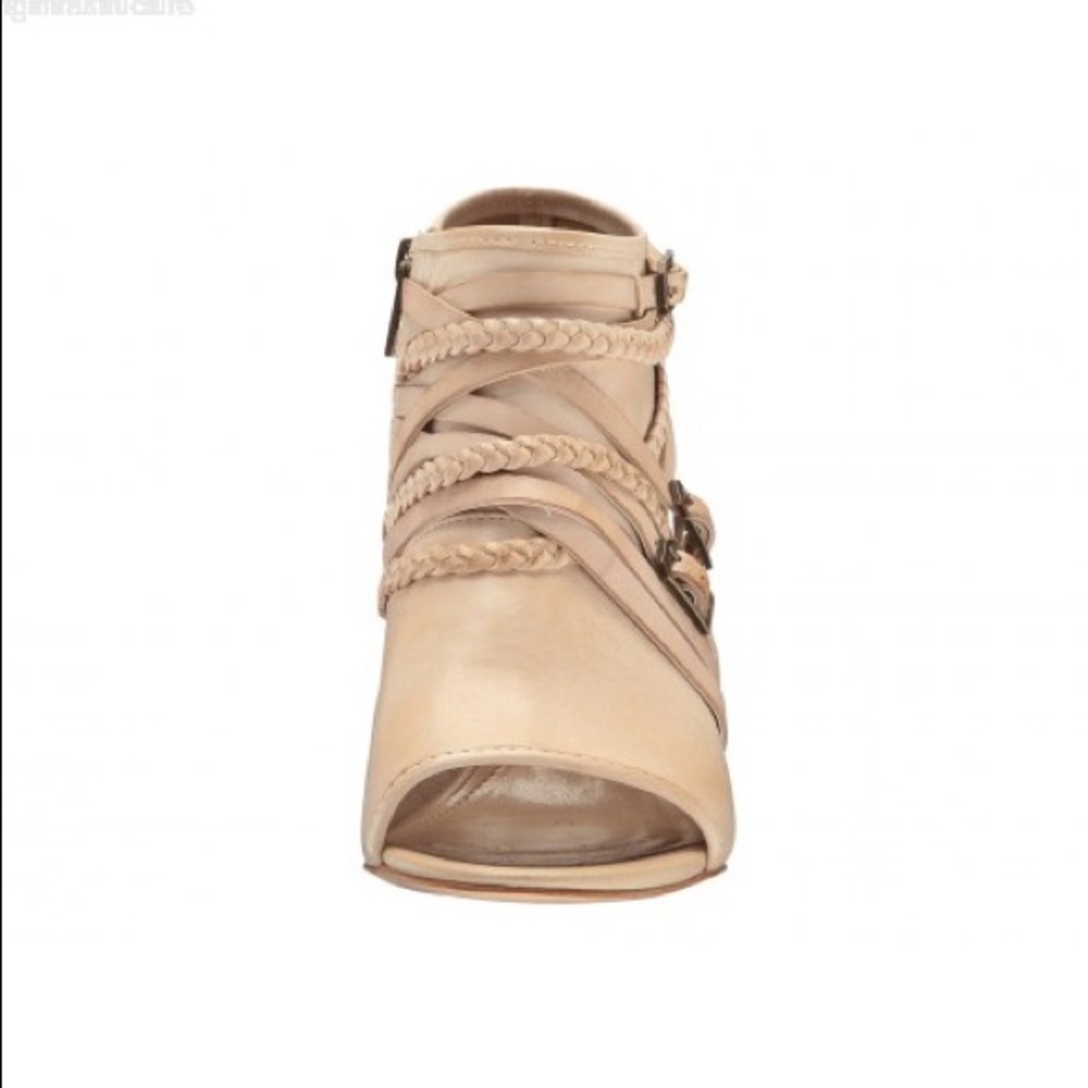 Leather Distressed Strappy Block Heel Shootie - Picture 5 of 6